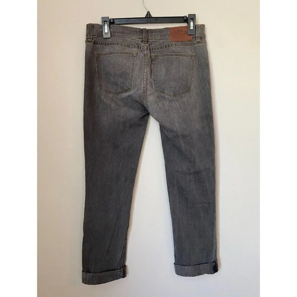 Lauren Ralph Lauren Womens Sz 4 Modern Straight Low Rise Cuffed Denim Gray Jeans - Picture 12 of 16